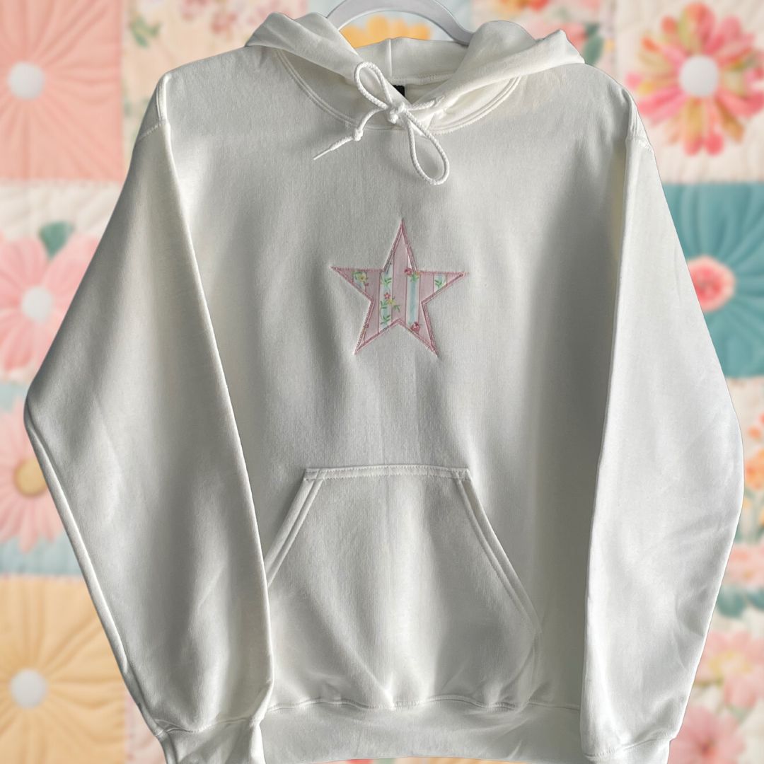 Star Floral Stripe Hoodie