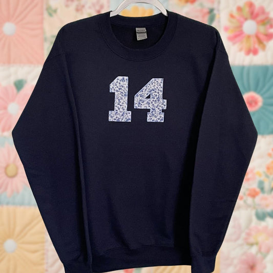 Small Navy 14 Floral Sweatshirt