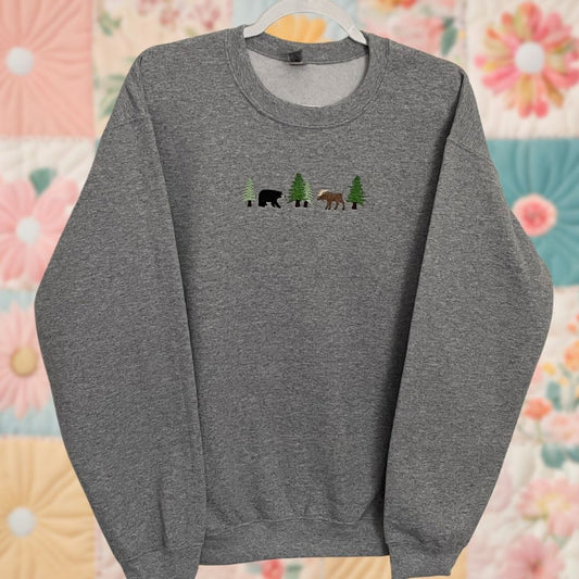 Medium Sport Grey Bear Moose Sweatshirt