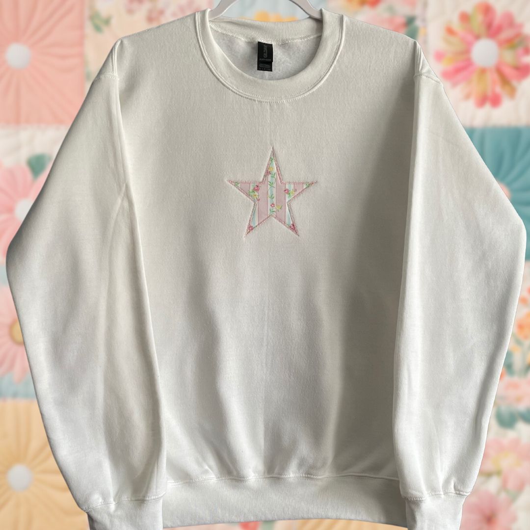 Floral Stripe Star Sweatshirt