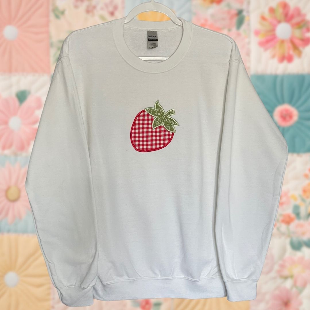 Small White Strawberry Sweatshirt